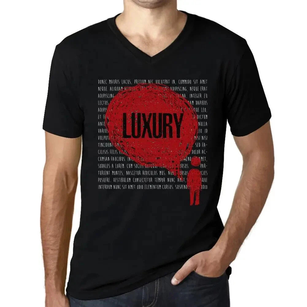 Men's Graphic T-Shirt V Neck Thoughts Luxury Eco-Friendly Limited Edition