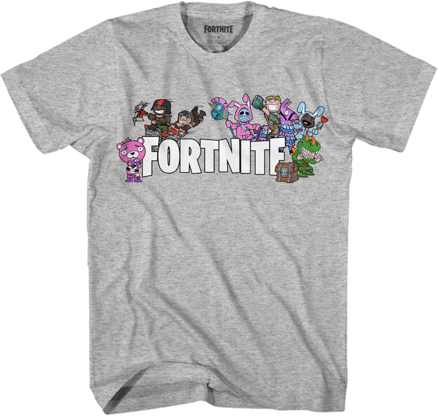 Fortnite Men's Cute Character Grey Short Sleeve Tee. Men's Sizes XS - L. New!