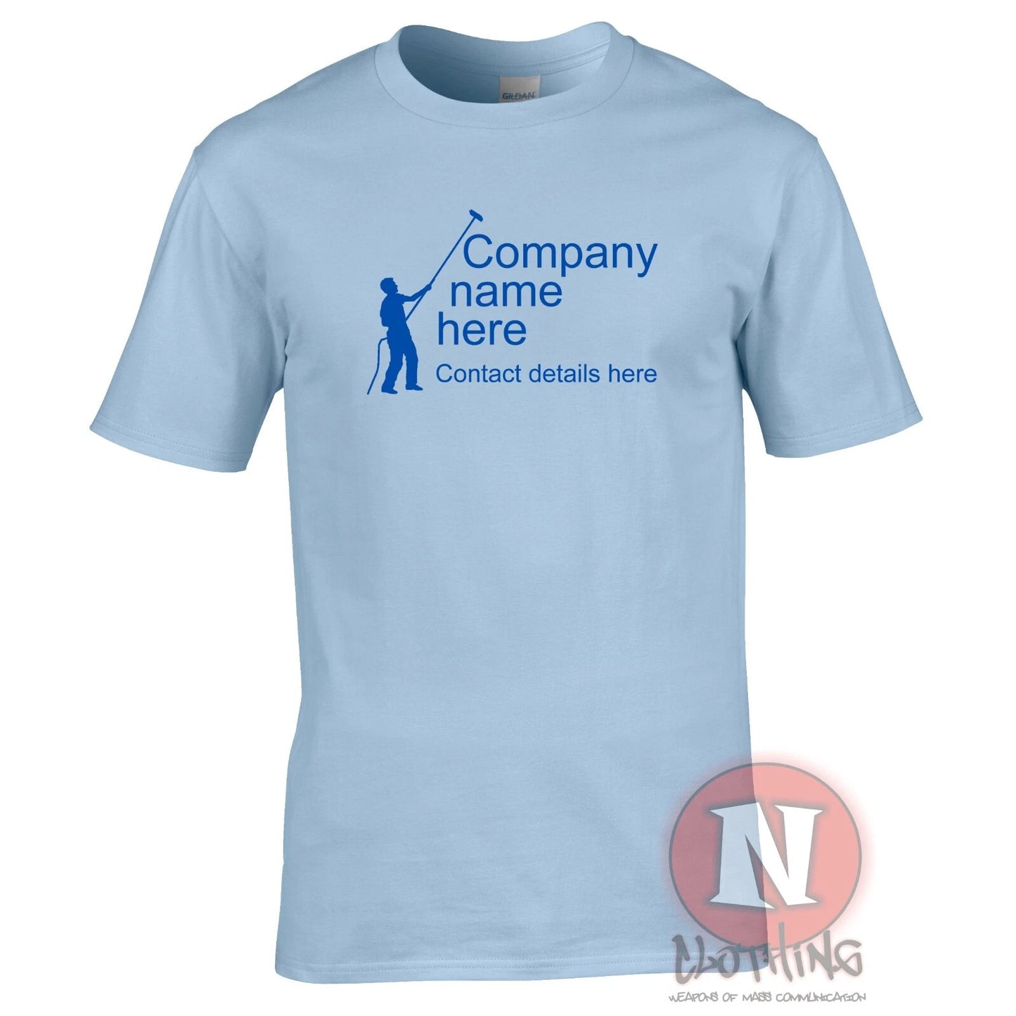 Window cleaning t-shirt personalised custom pole system company tee