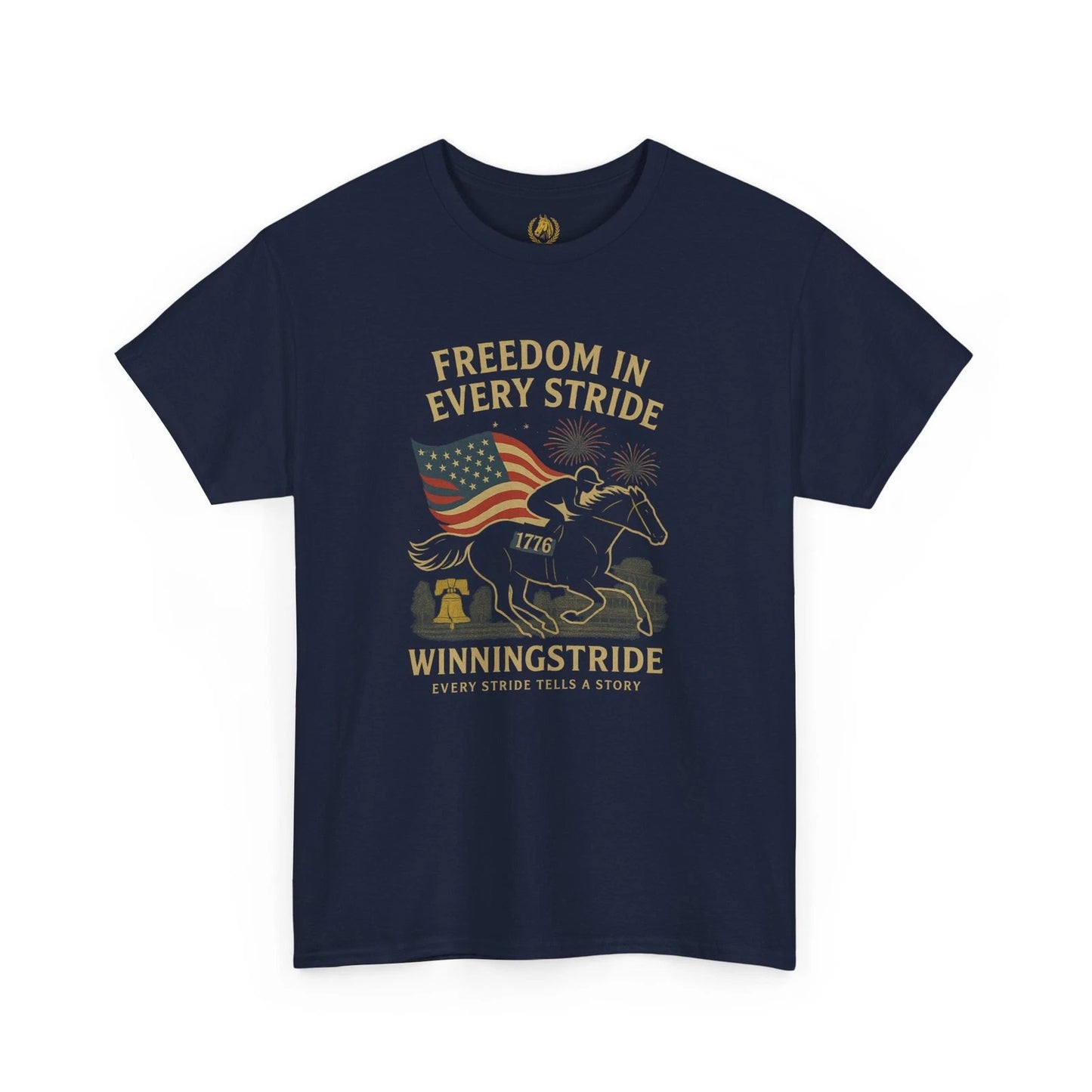 Freedom in Every Stride, Graphic Tee for Horse Lovers, Independence Day