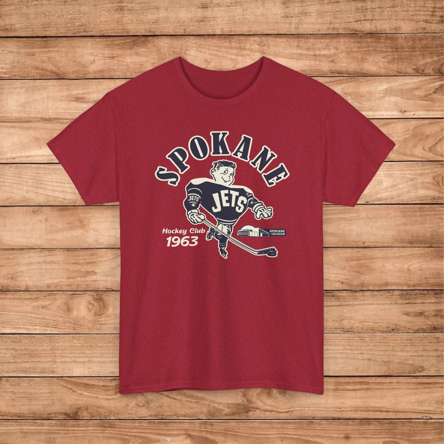 Spokane Jets 1963 Vintage Hockey T-Shirt - Spokane Coliseum Chiefs
