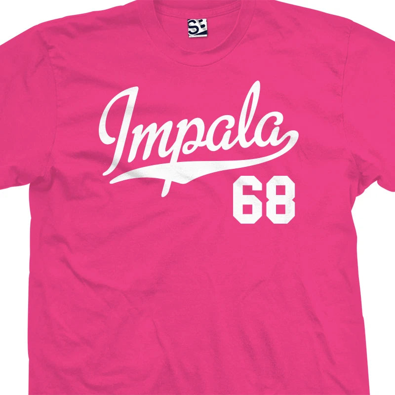 Impala 68 Script T-Shirt | 1968 SS Lowrider Classic Sports Jersey Mens Tee Shirt