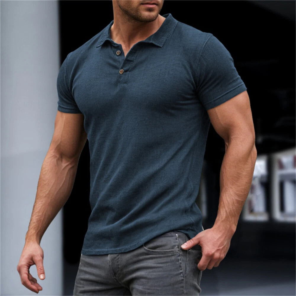 Men's Short Sleeve Slim Fit Polo Shirts Summer Shirts Casual Golf Shirt