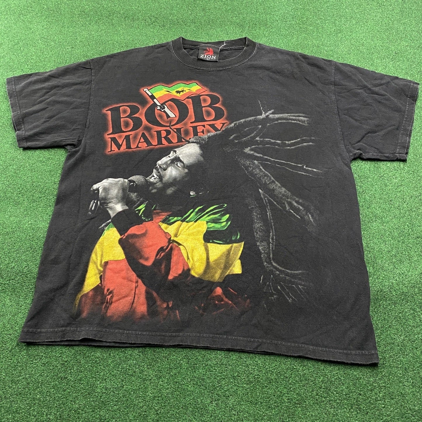 Vintage Bob Marley Shirt Mens L Black 90S Y2K Music Rasta Band Tee