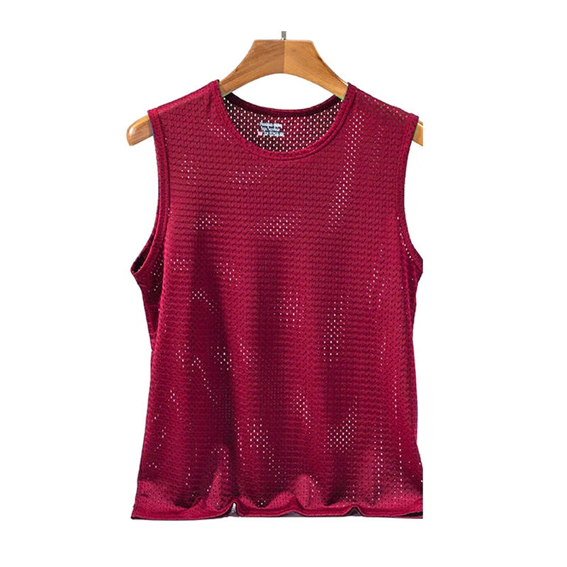 Men Sleeveless Mesh Fishnet Vest Tank Tops Breathable Muscle Gym Sport Blouse и