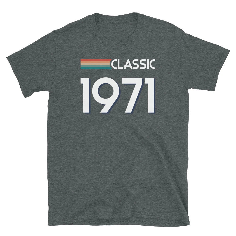 Classic Retro Inspired Graphic Birthday 1971 Vintage Short-Sleeve Unisex T-Shirt