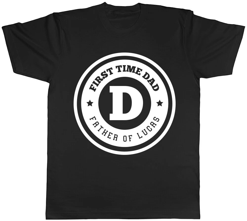 Personalised First Time Dad Mens T-Shirt Tee