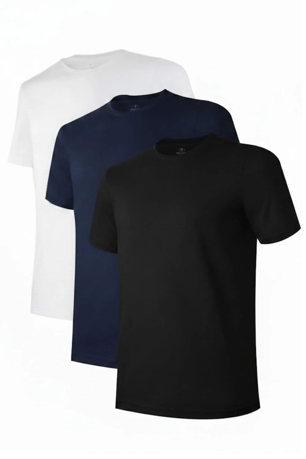 Polo Wear Mens Crew Neck T-Shirt Pack 3 Plain Cotton Casual Tee Short Sleeve