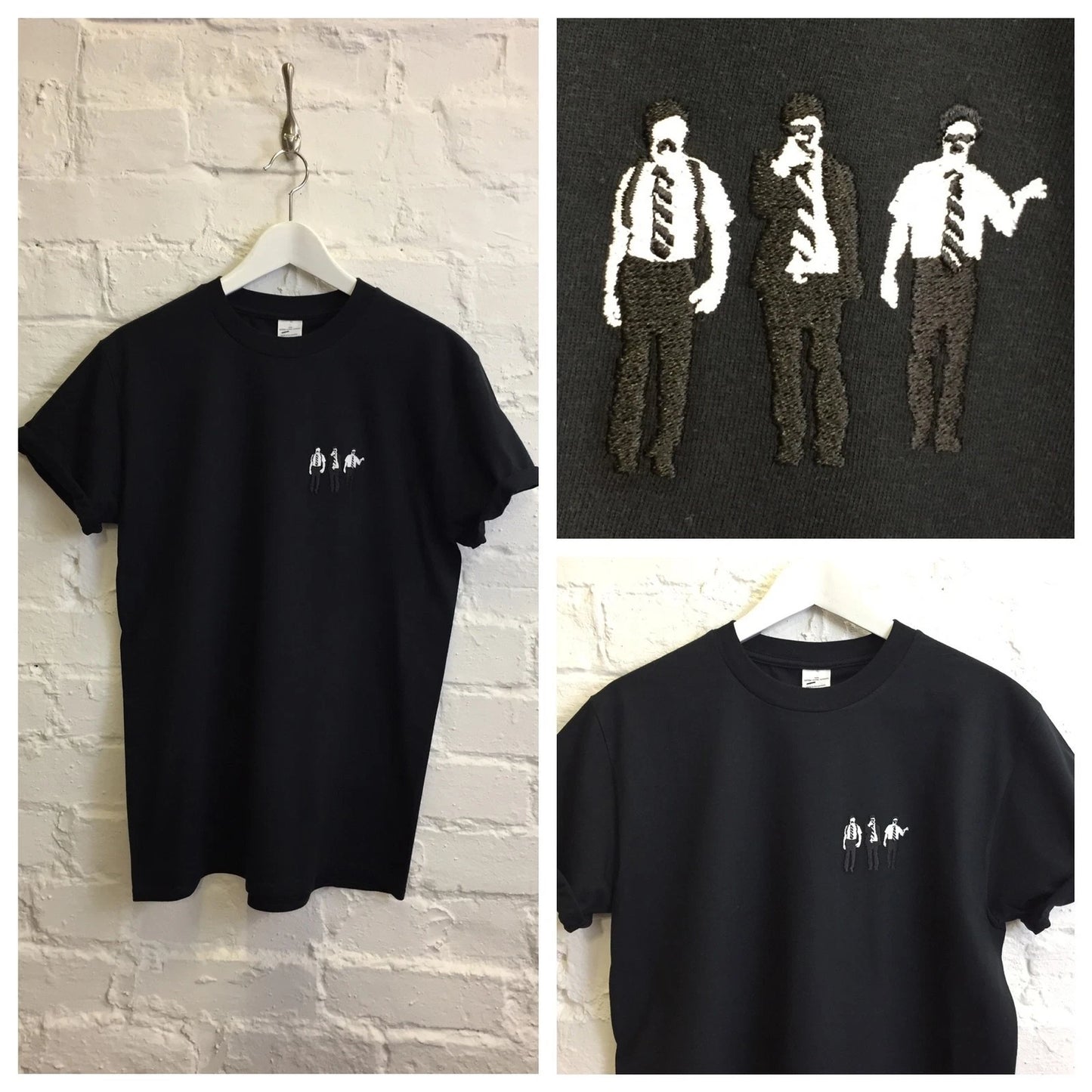Actual Fact Beastie Boys Sabotage Embroidered Hip Hop Black Tee T-Shirt