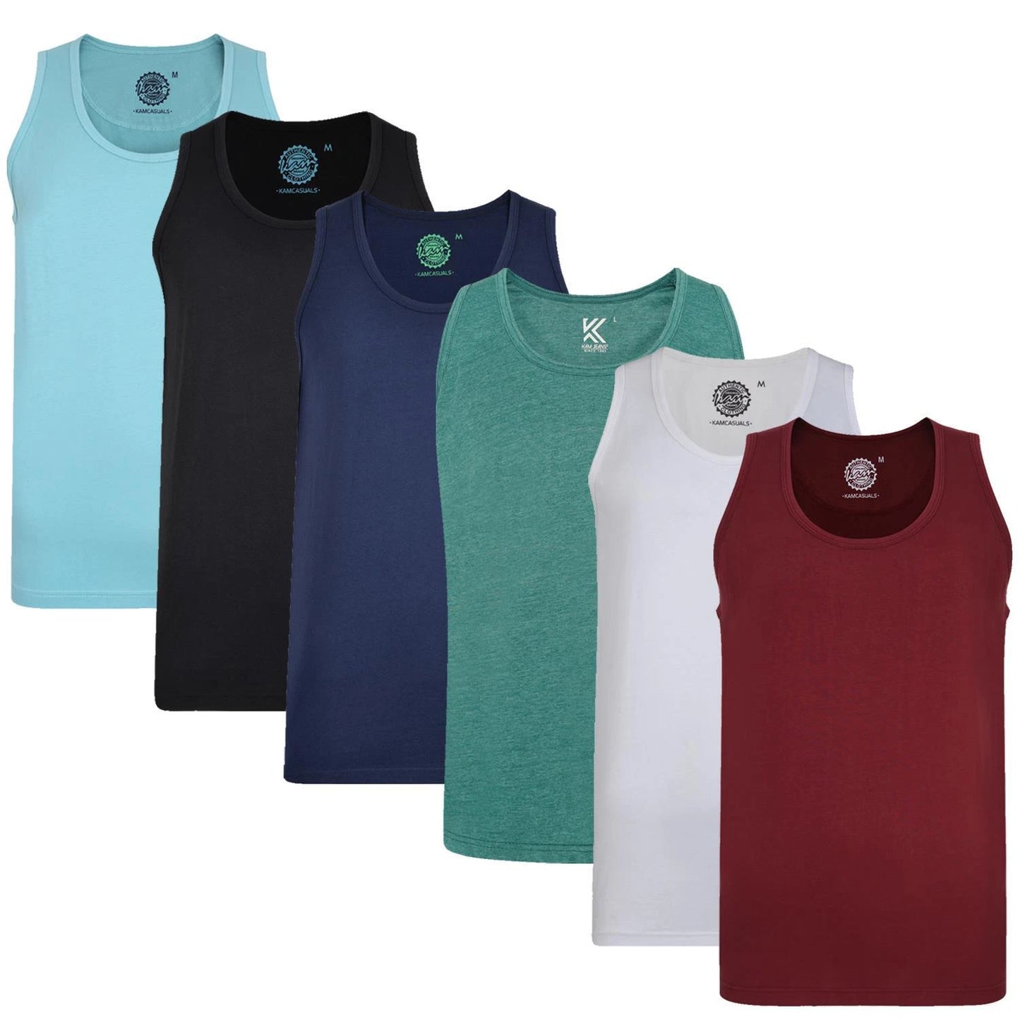 Mens Vest Tops 100% Cotton Plain Classic Vests Summer Gym Training Tank Top Pack