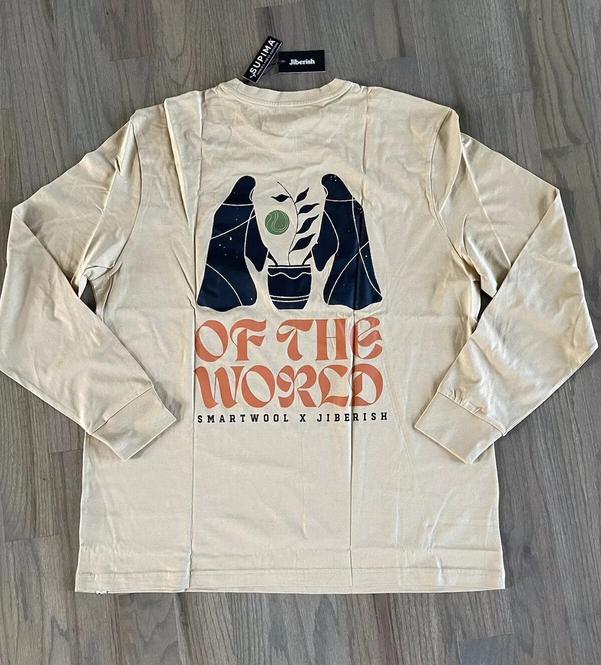 Smartwool Jiberish Mens T-Shirt Long Sleeve Cotton Graphic Of The World 2XL NWT