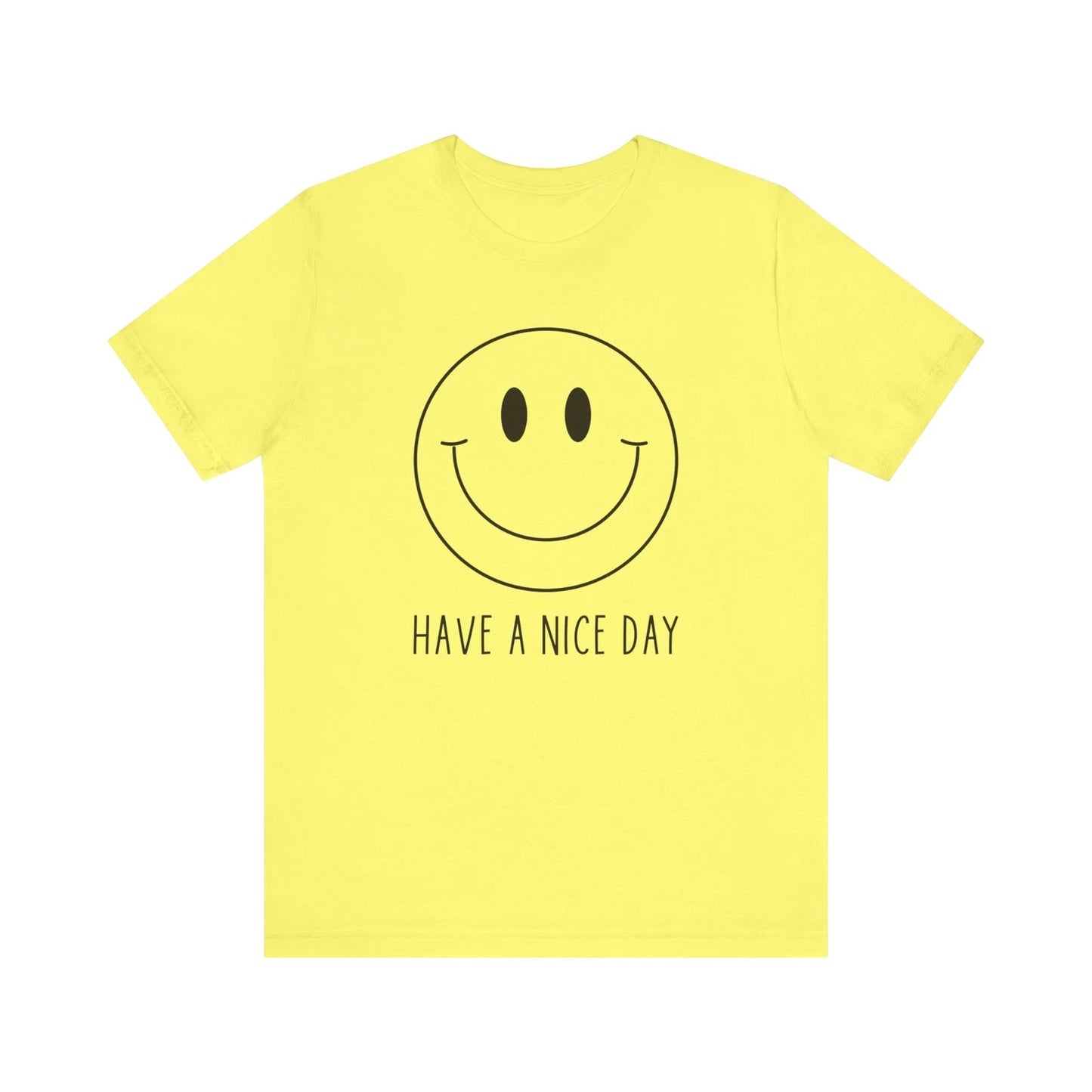 Unisex Minimalist Smile Face Have A Nice Day Cute Smiling Happy Face T-Shirt