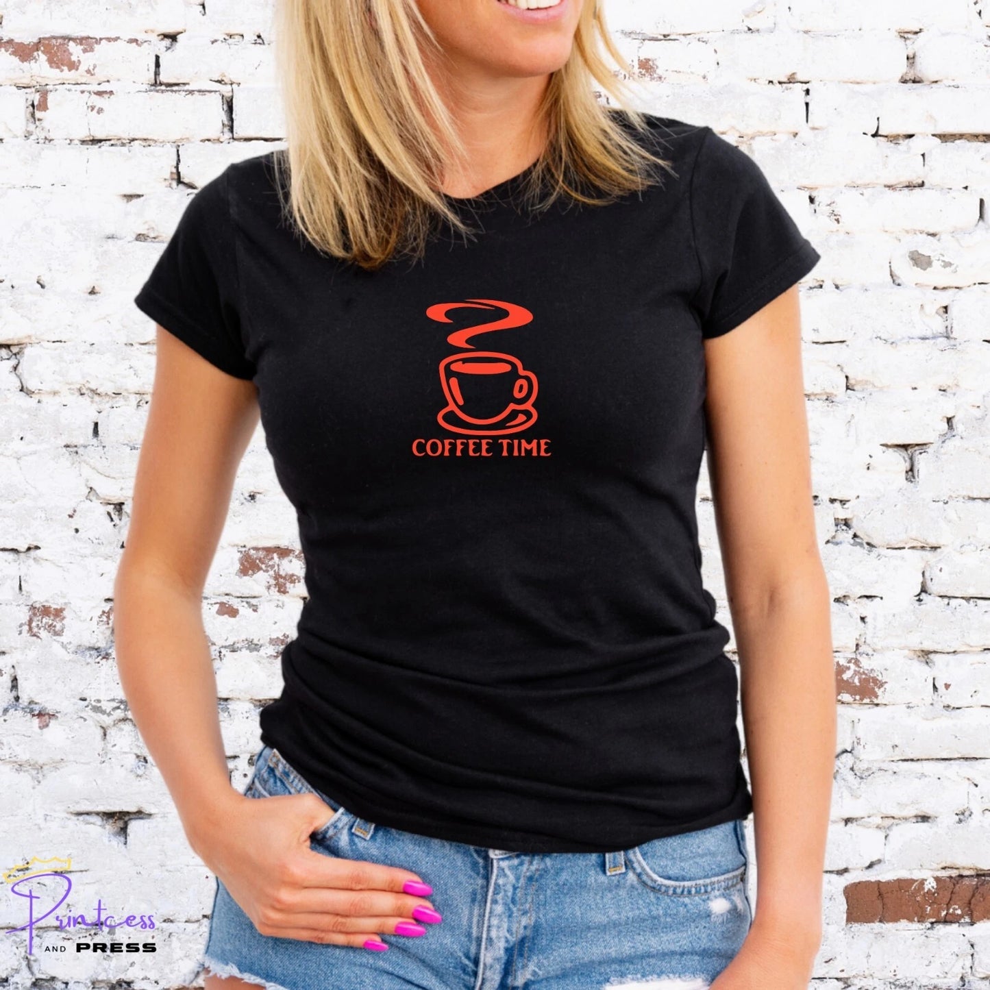 LUKES DINER 'COFFEE TIME' T-SHIRT, GILMORE GIRLS , AMBER, Unisex/Lady Fit