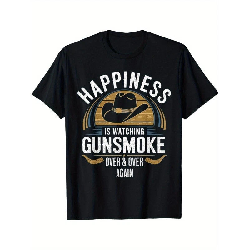 Men's & Women's Funny Gunsmoke Retro TV Show T-Shirt 100% Cotton Casual Outfit
