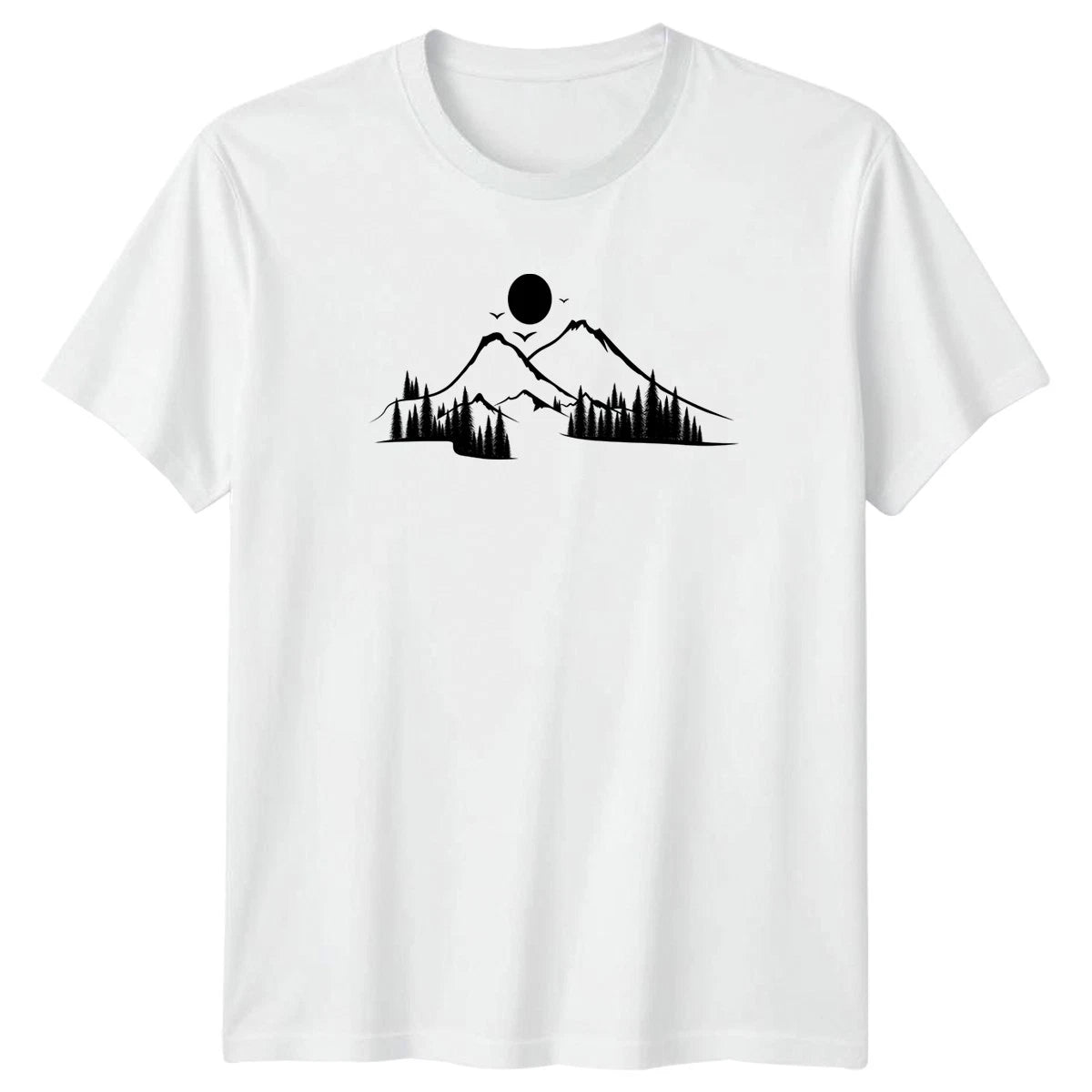 Minimalist Mountain Forest Tree Outdoors T-Shirt Minimalist Art Nature