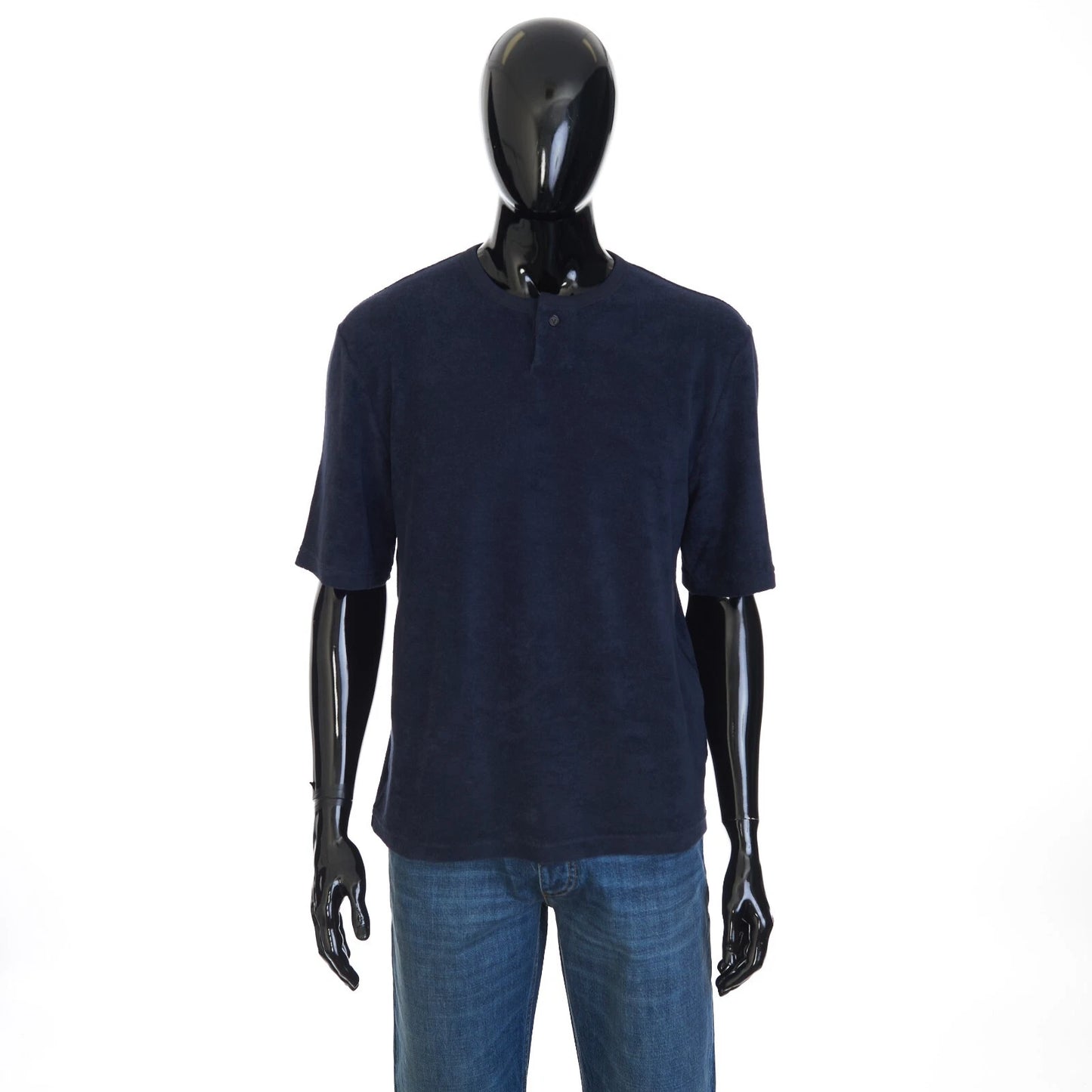 BOTTEGA VENETA 550$ T-Shirt - Abyss Blue Cotton Blend, Towelling Jersey
