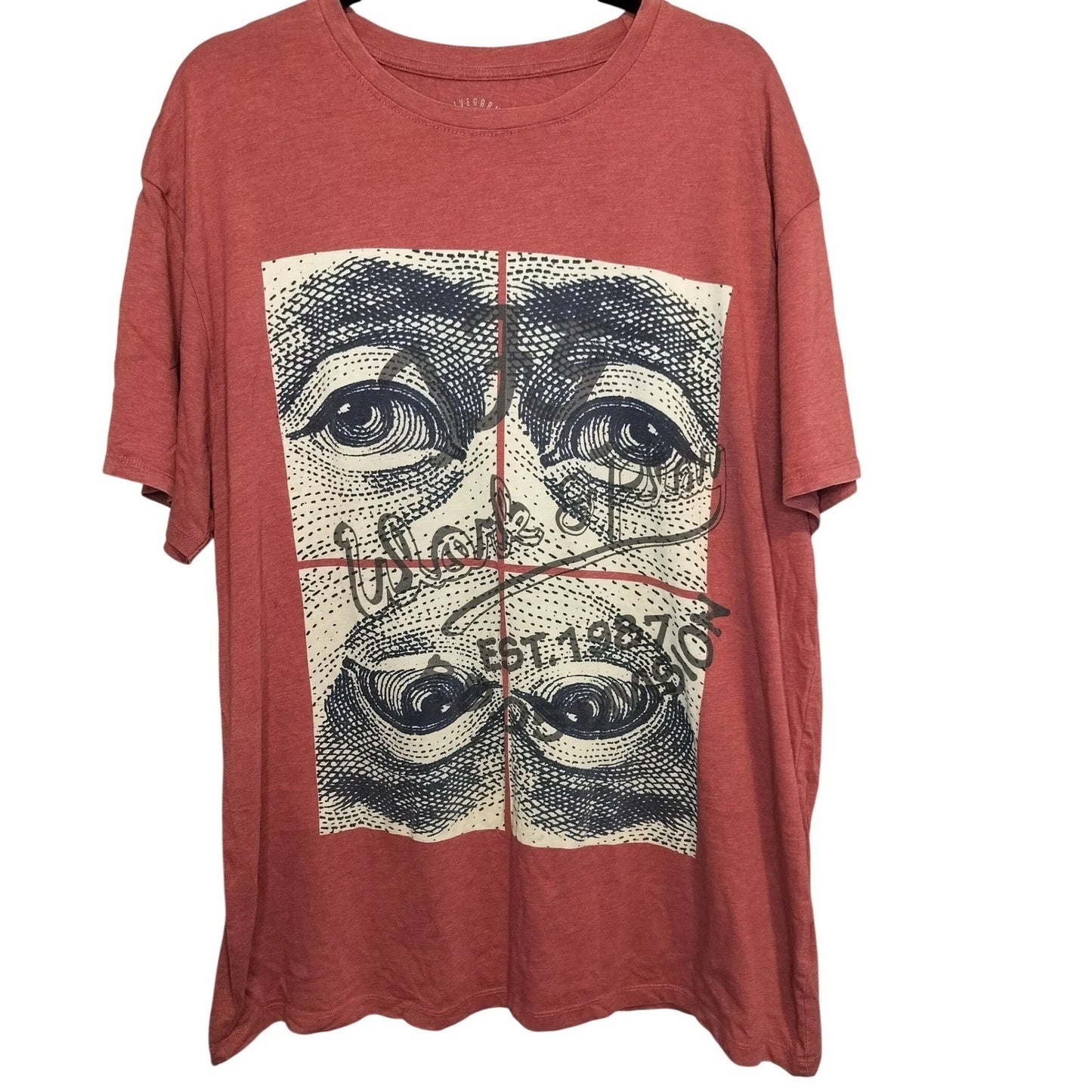 TFG Creative Garments Graphic Vintage T Shirt Red Short Sleeve Crew Neck XXL