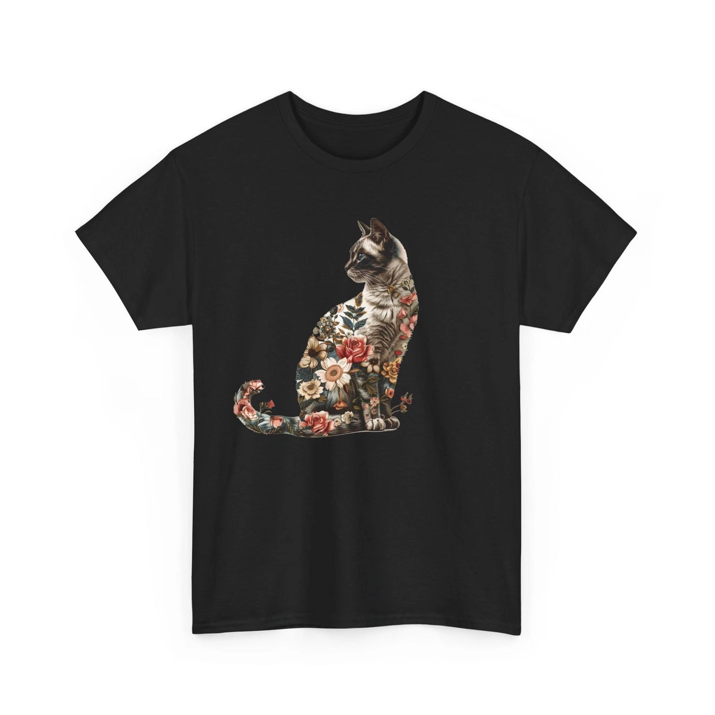 Floral Cat Boho Spirit Animal T-Shirt Tee Cat Lover T-Shirt Vintage Shirt
