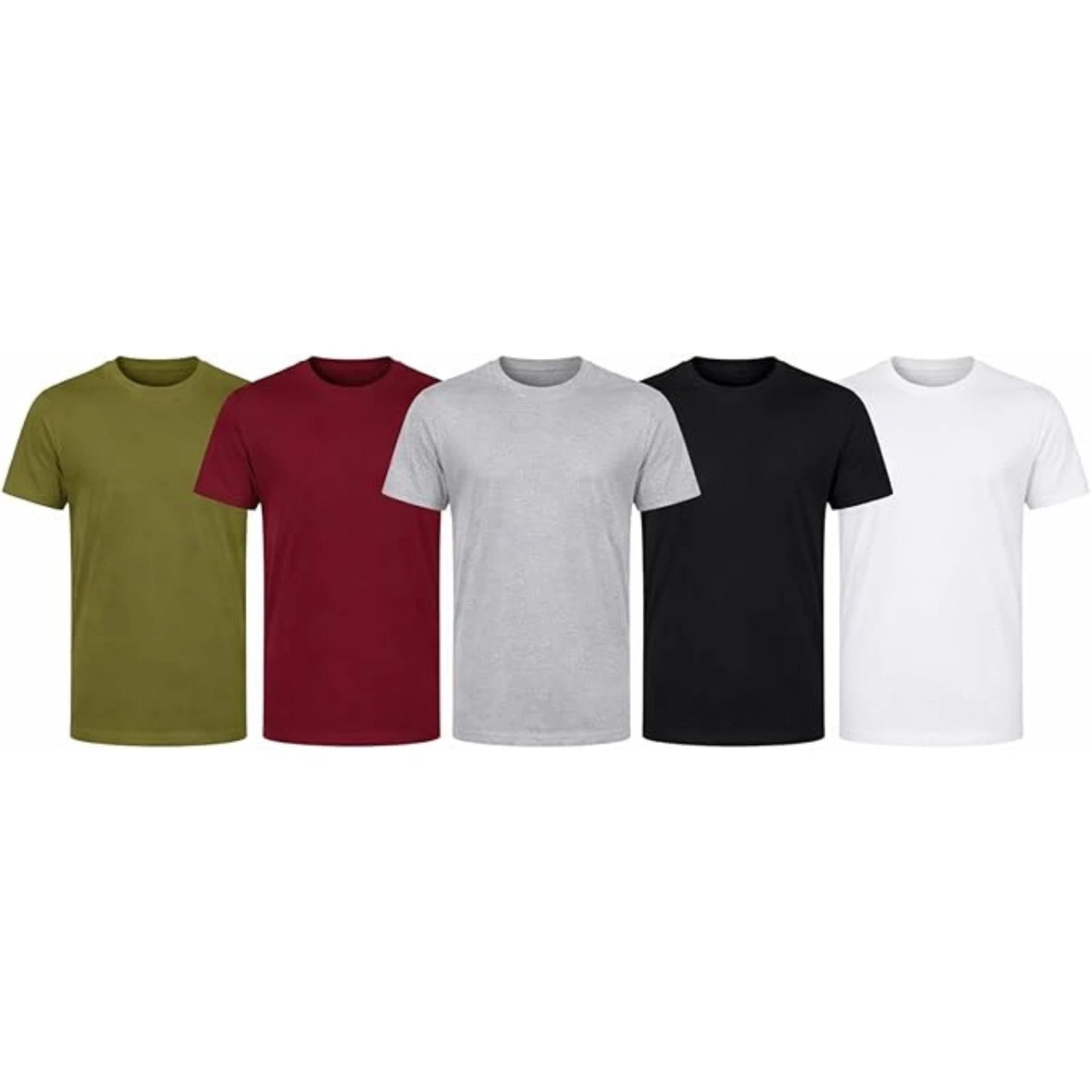 Men’s T Shirts 5 Pack Mens Cotton T Shirt Multipack Plain T Shirt Regular FiT