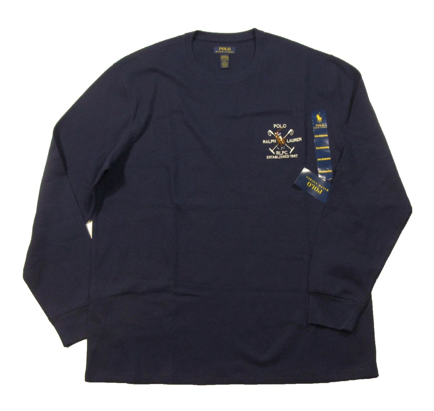 Polo Ralph Lauren Men's Navy Logo Pony Player Waffle Knit Thermal T-Shirt