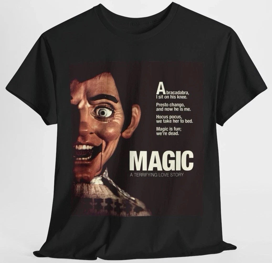 Magic T Shirt - Anthony Hopkins - 70’s Classic Ventriloquist Retro Tee - New