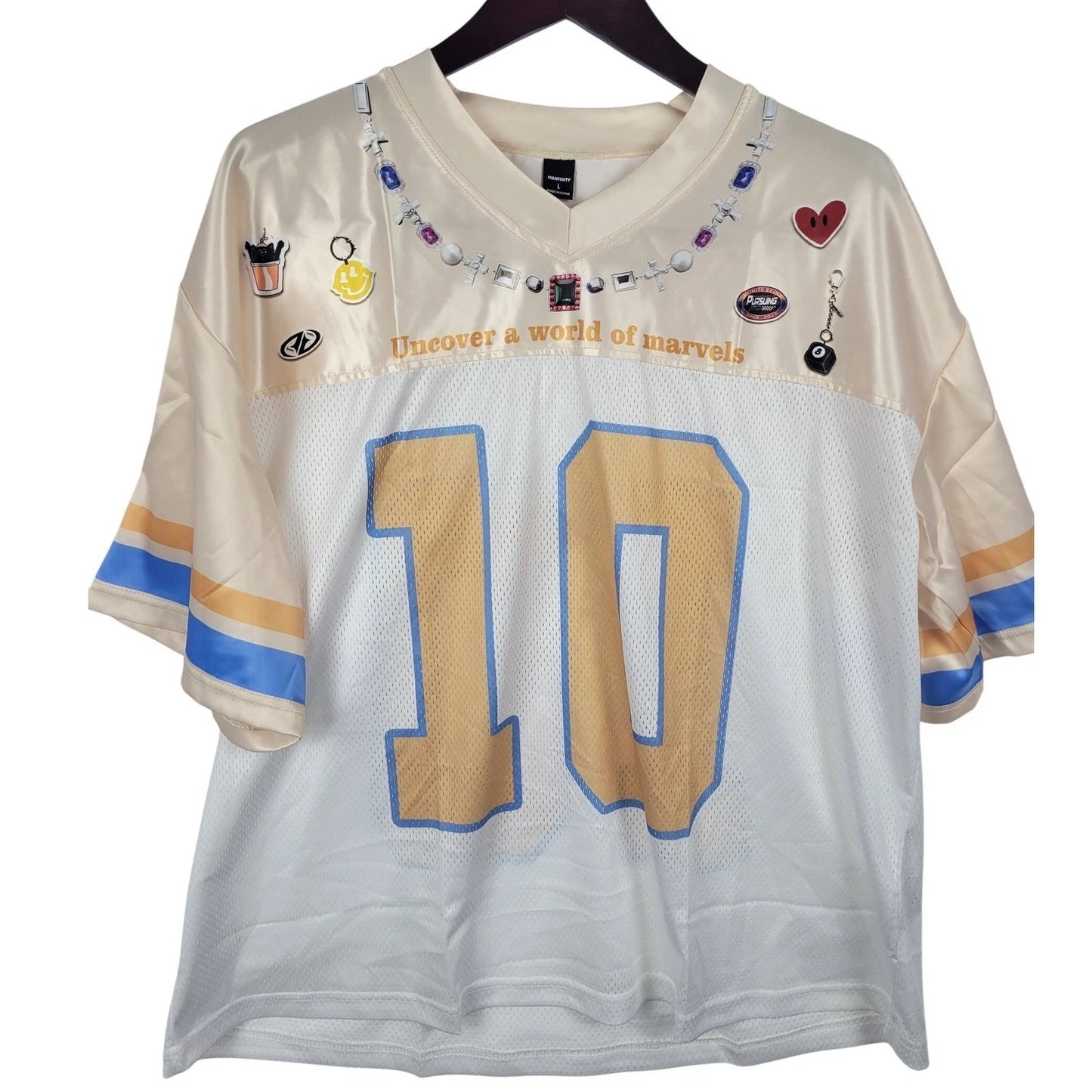 Manfinity Shein Men's Jersey Number 10 Graphic Print Short Sleeve Top