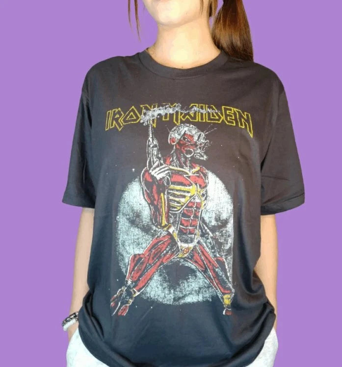 Iron Maiden 'Somewhere on Tour 87 T-Shirt A Vintage Rock Odyssey classic Tee
