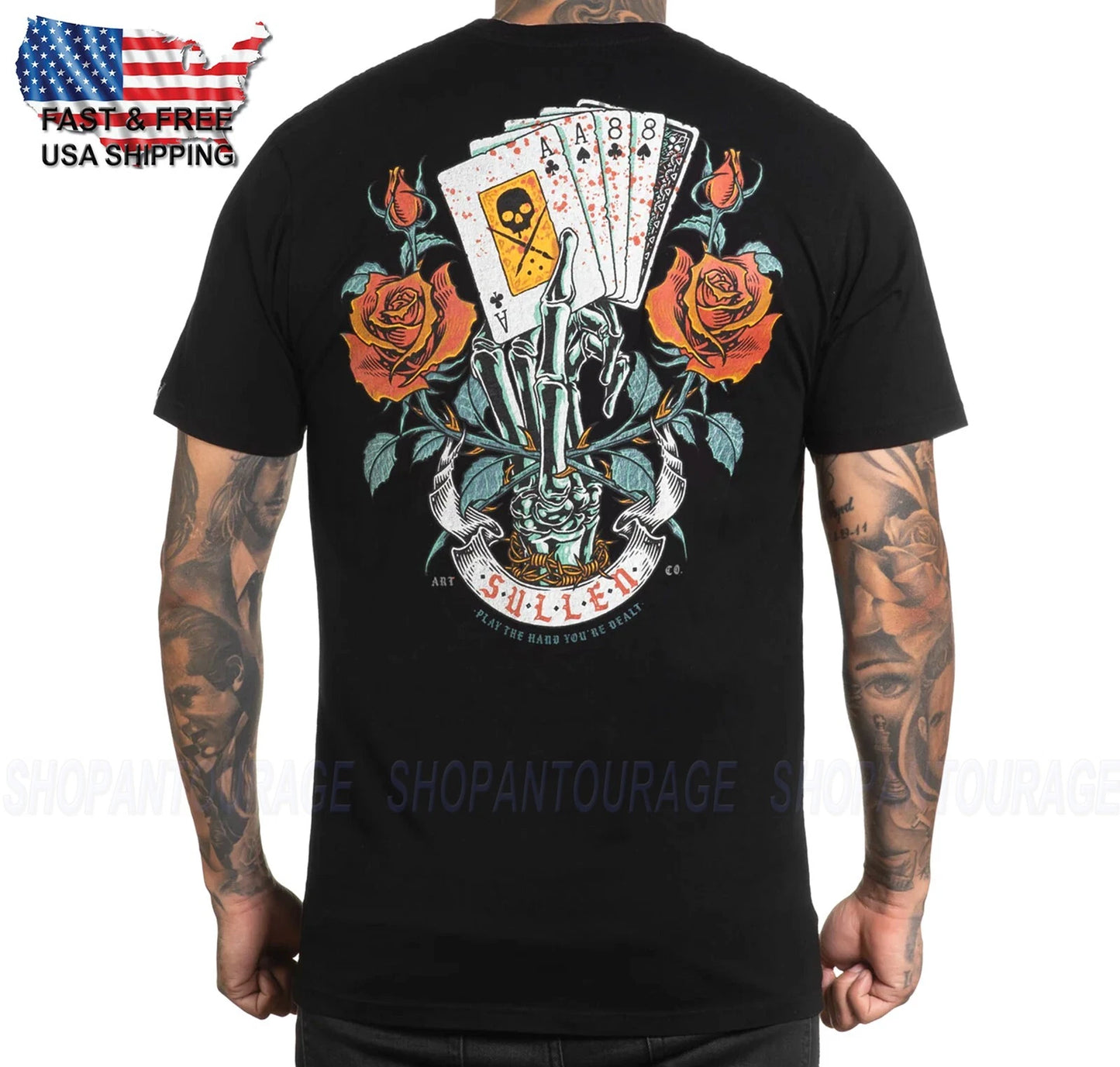 Sullen Art Collective Aces & Eights Premium SCM6471 T-Shirt For Men