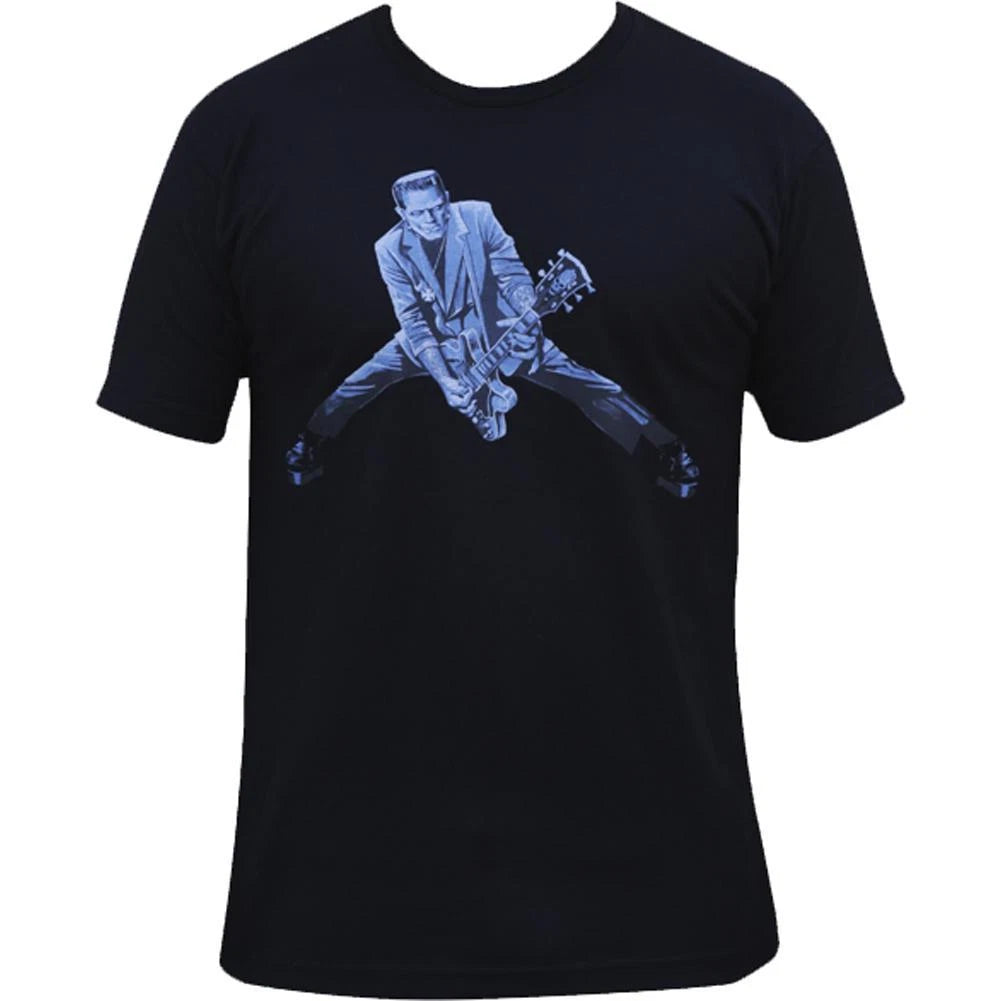 Lowbrow Art Rock N Roll Monster Frankenstein Guitar Black T-shirt Mike Bell Tee