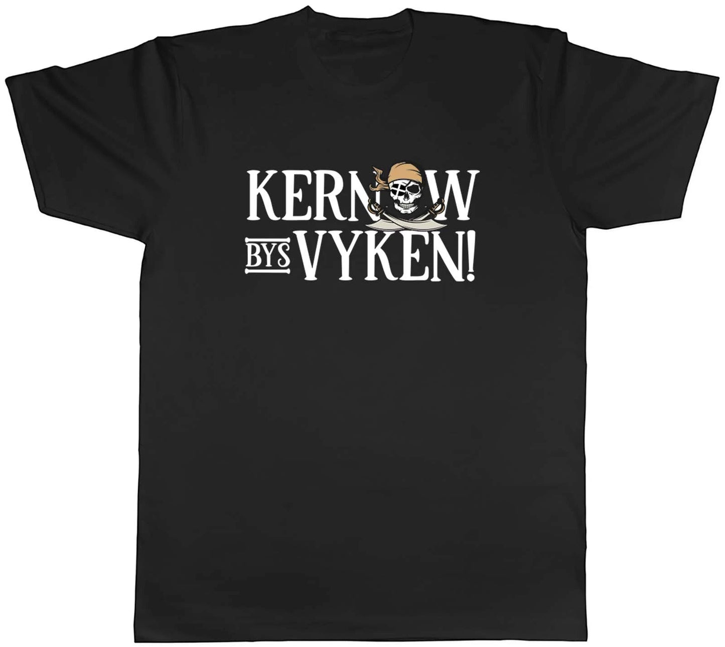 Kernow Bys Vyken Mens T-Shirt Cornwall Forever Pirate Unisex Tee Gift
