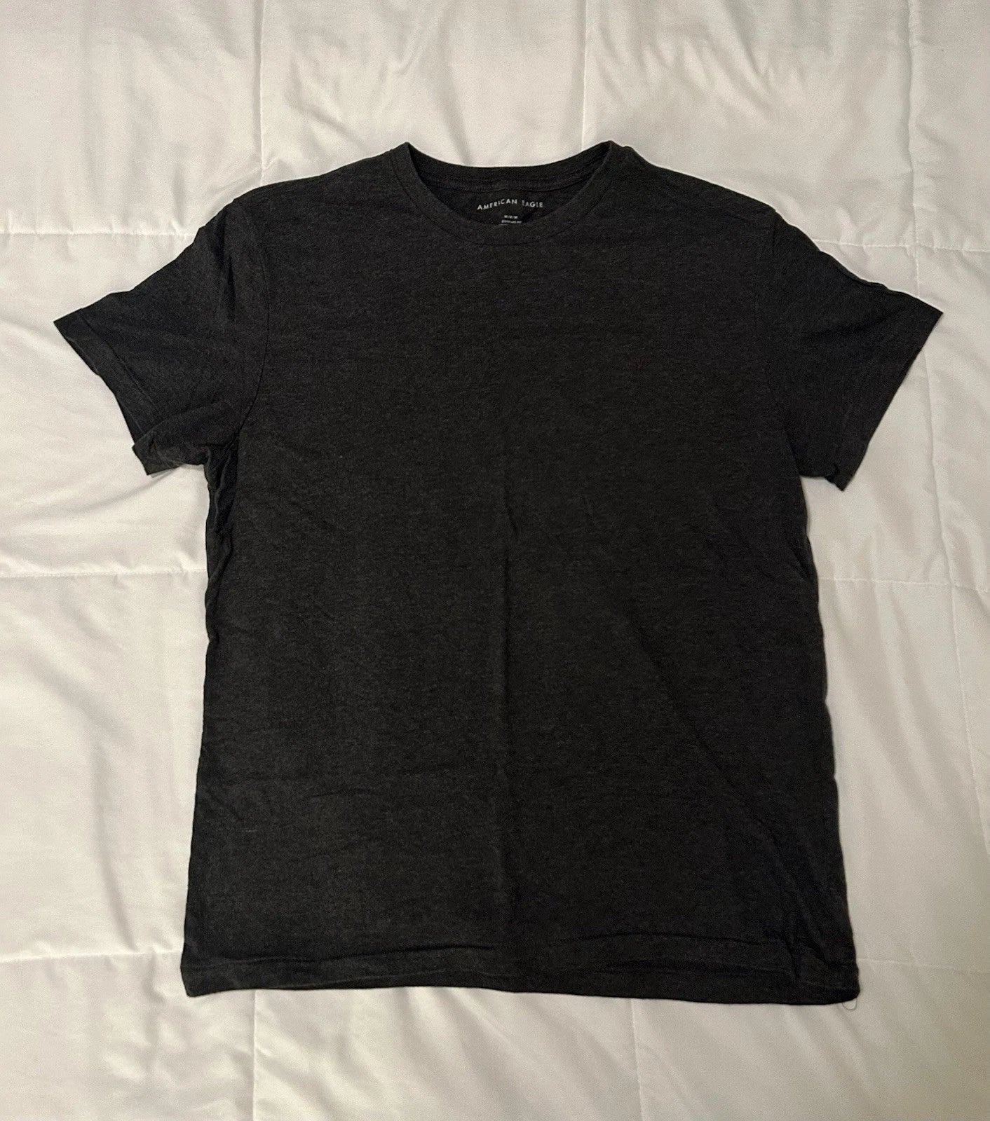 Dark Grey American Eagle Embroidered Logo T-Shirt (M)