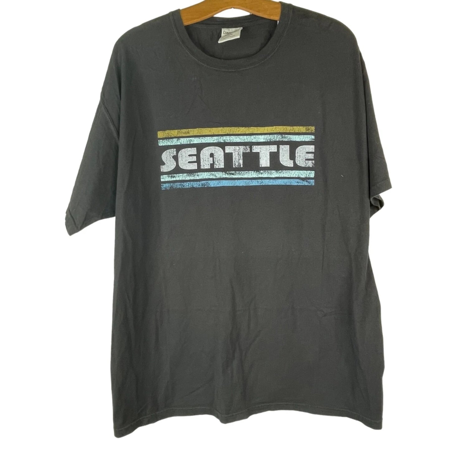 Hanes Comfort Wash Short Sleeve T-Shirt Size Large Seattle Washington Cotton NEW