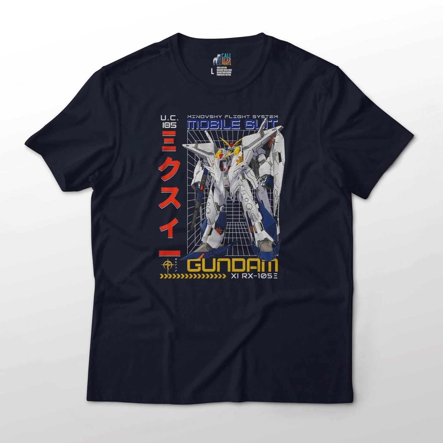 RX-105 XI Mobile Suit Gundam Hathaway's Flash Anime Graphic Art Cotton T-Shirt