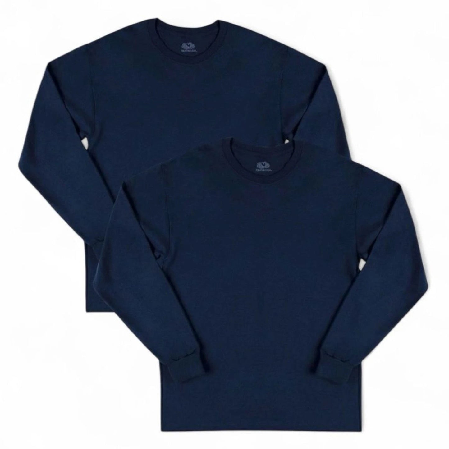 2 - NEW -Navy Blue Men's Medium T-Shirts Long Sleeve Fruit of the Loom