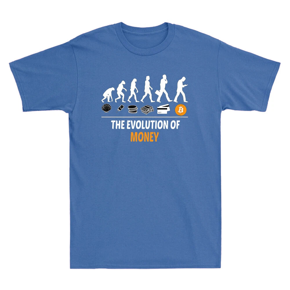 BTC Evolution Of Money Tee Funny BTC currency Meme Men's T-Shirt