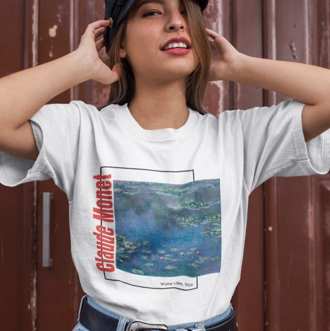 Claude Monet Water Lilies Art T-Shirt - Aesthetic Impressionist Unisex Tee