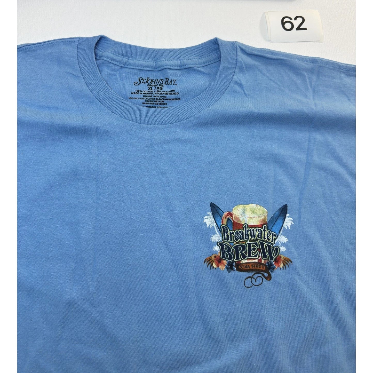 St Johns Bay Breakwater Brew Graphic T-Shirt Surfboard Extra Stout XL