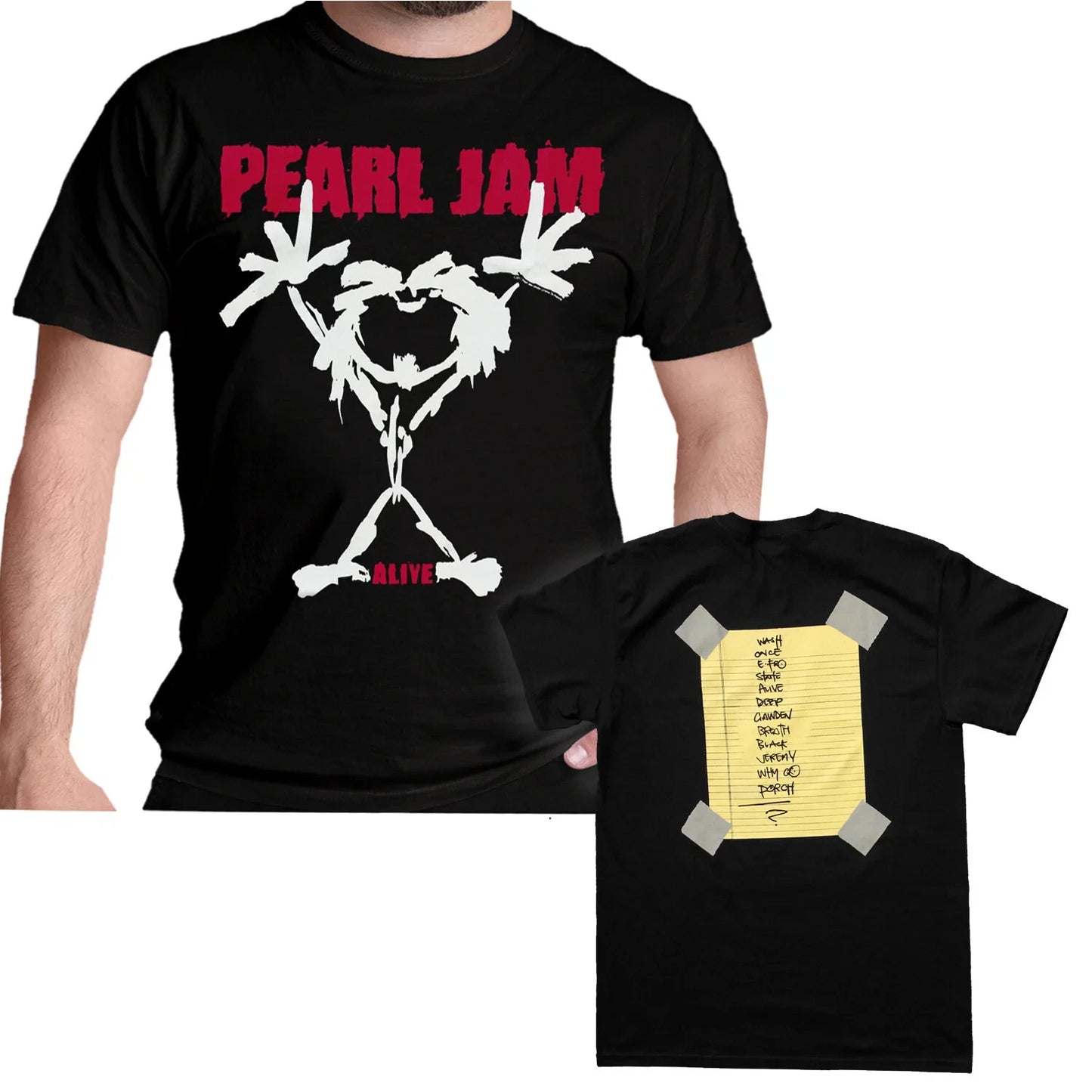 Official Pearl Jam T Shirt Alive Stickman Black New S M L XL XXL