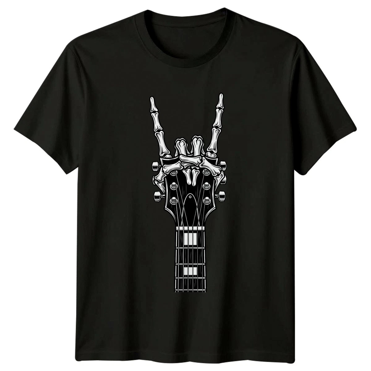 Skeleton Hand Rock Sign T-Shirt Goth Rock Music Birthday Gift For Him And Her