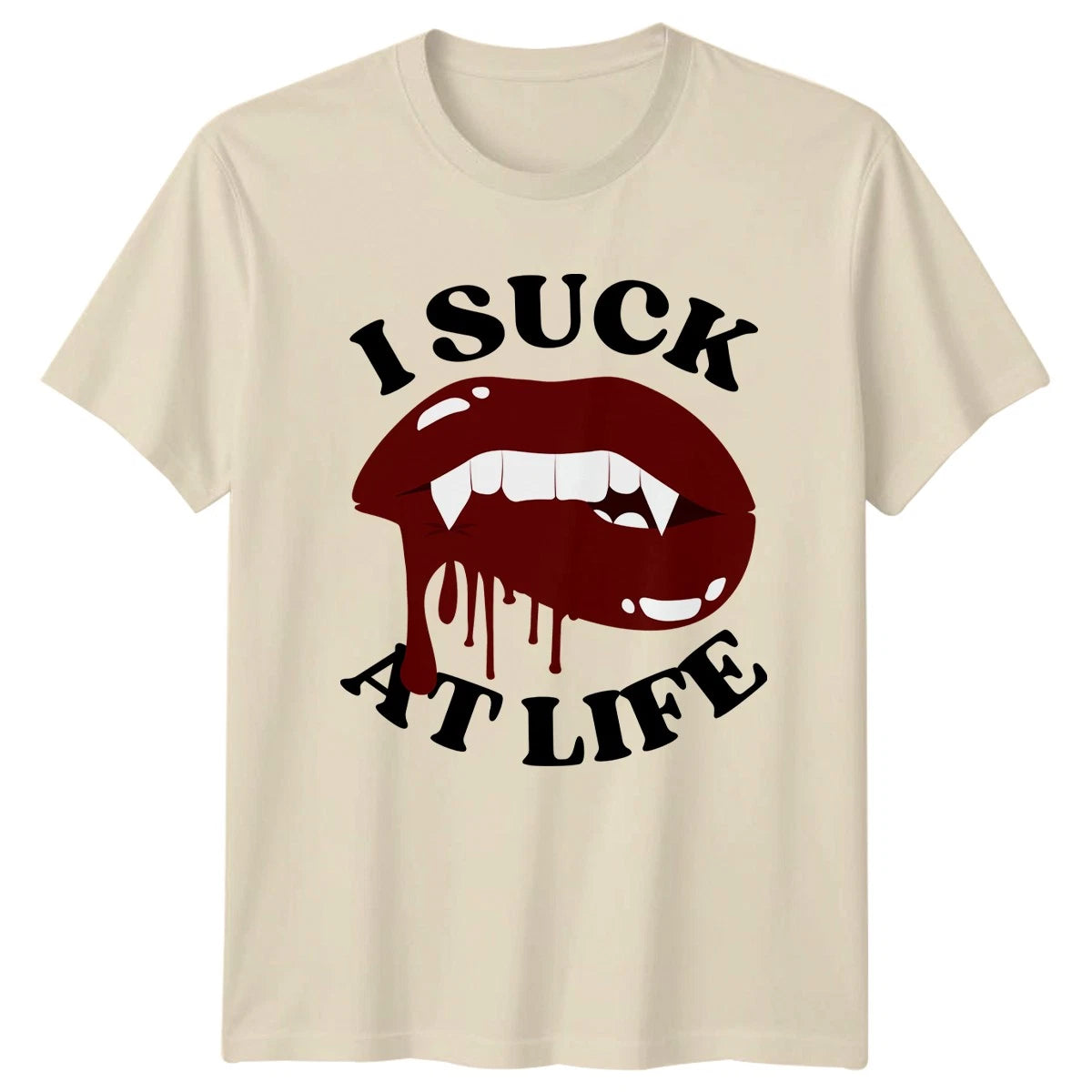 I Suck At Life T-Shirt Vampire Humor Gothic Fashion Birthday Gift