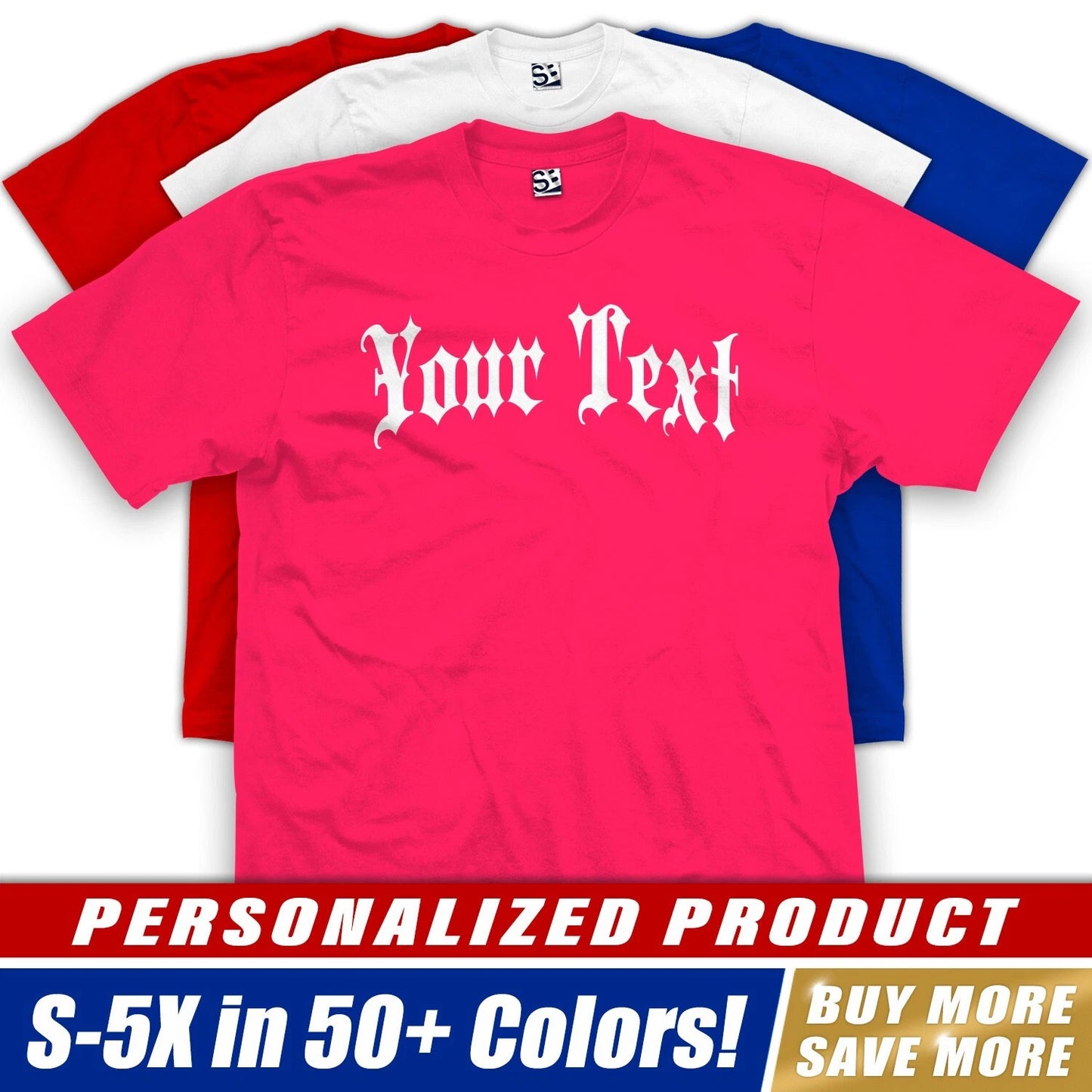 Custom Gothic Thug T-Shirt | Old English Street Personalized Mens Logo Design