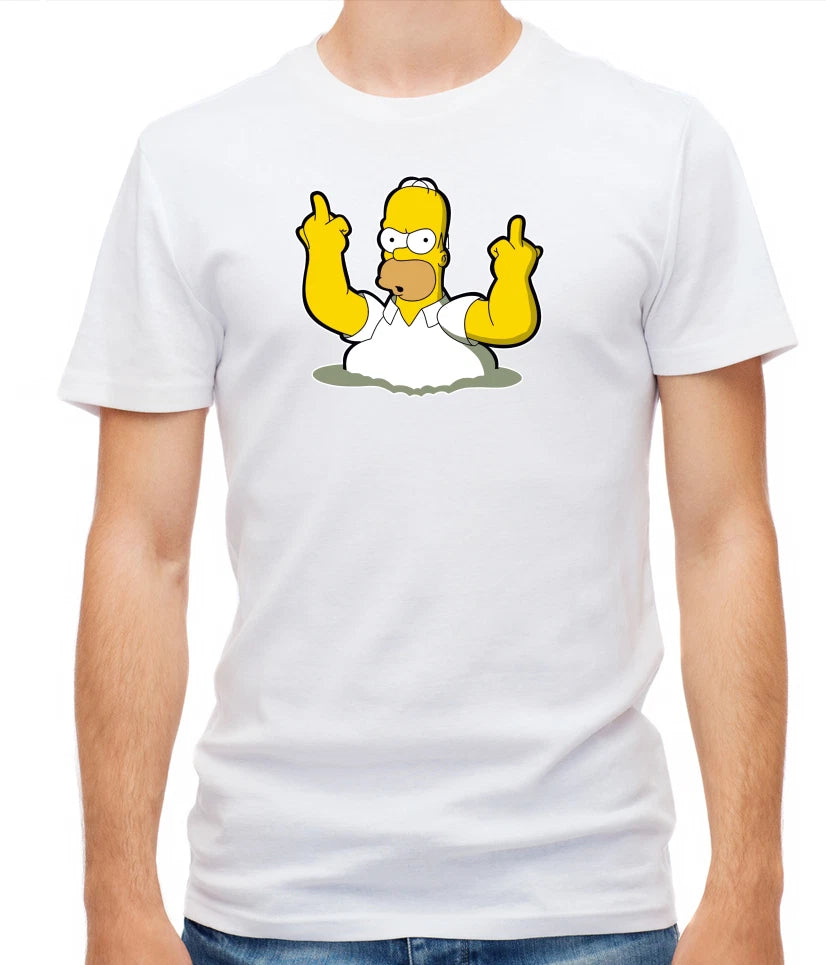 Simpsons characters Homer Simpson Short Sleeve T- Shirt Men G086