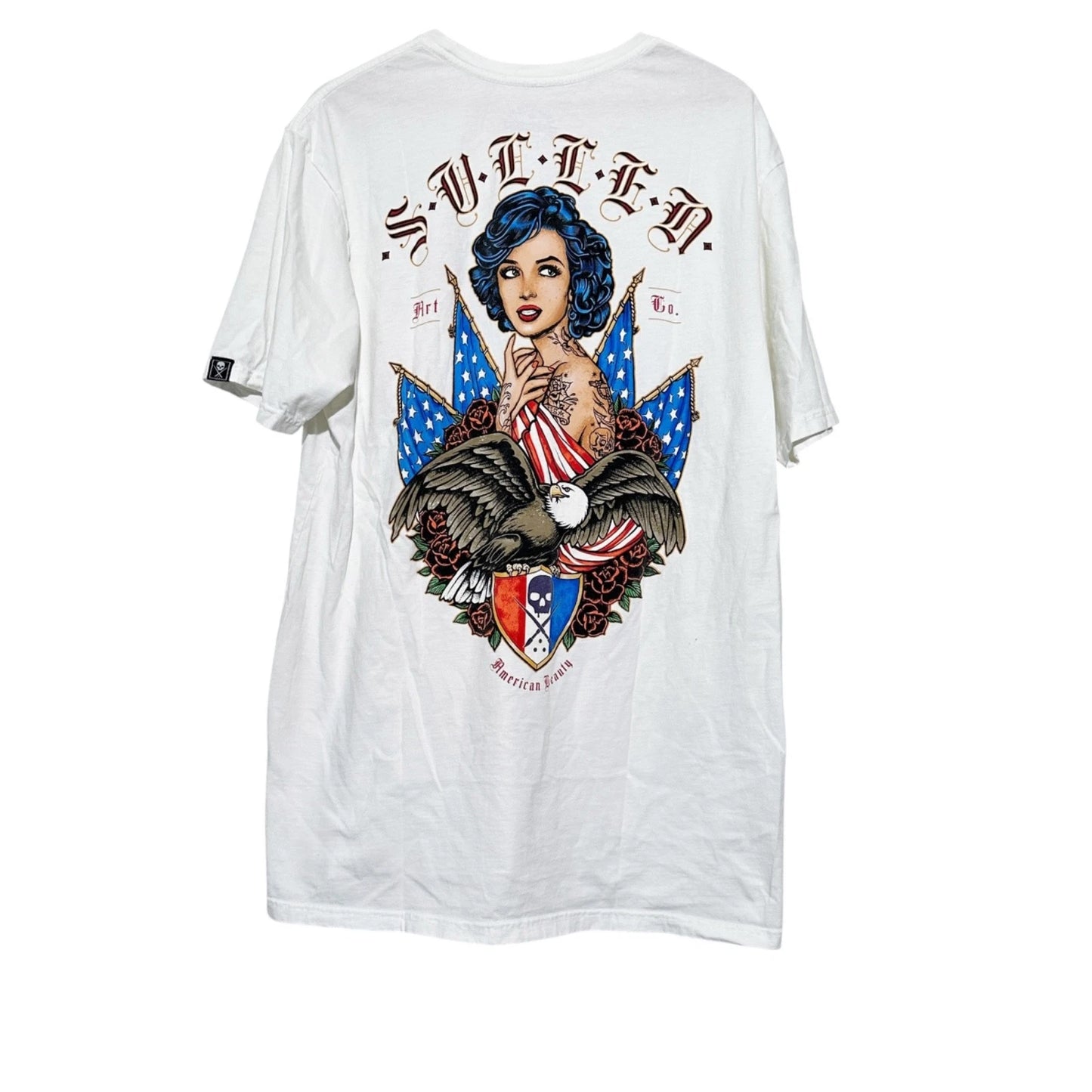 SULLEN ART CO. American Beauty Premium Graphics White Heavyweight Tee Shirt 2XL