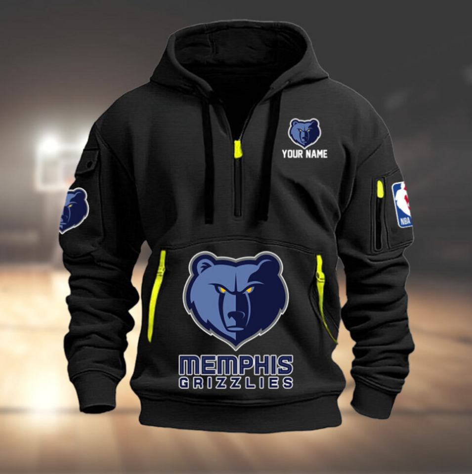 Personalize Memphis Basketball Team Quarter Zip Hoodie