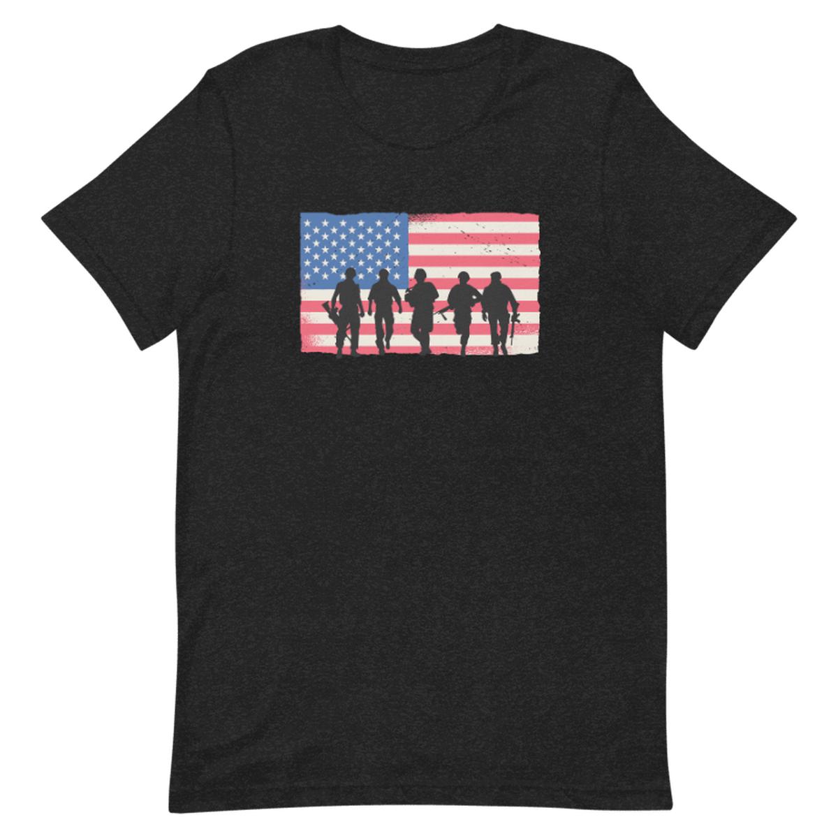 Soldiers With American Flag Unisex T-shirt