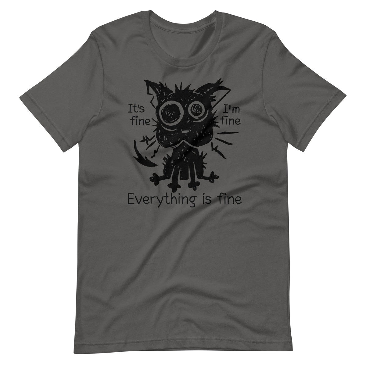 Stressed Cat Funny I'm Fine Unisex T-Shirt