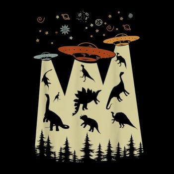 Vintage Dinosaur Alien Abduction Hoodie