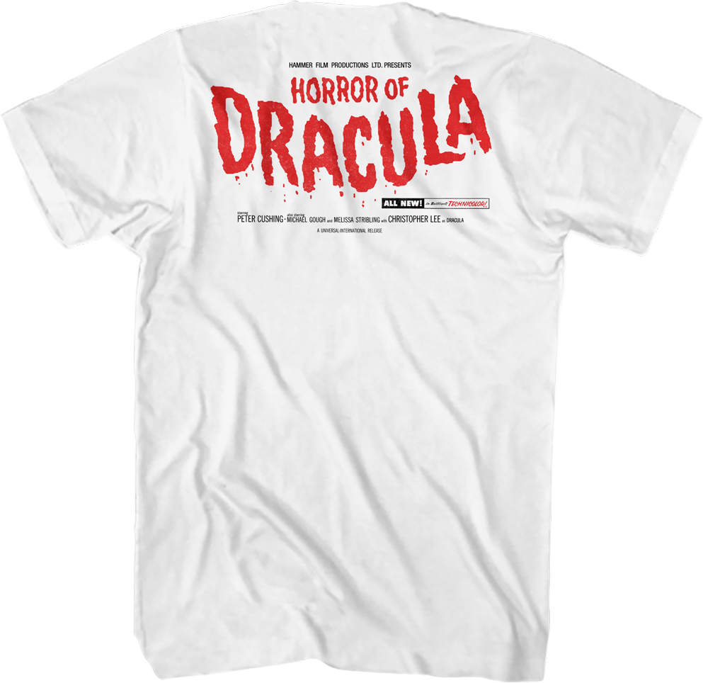 Terrifying Horror Of Dracula Hammer Films T-Shirt