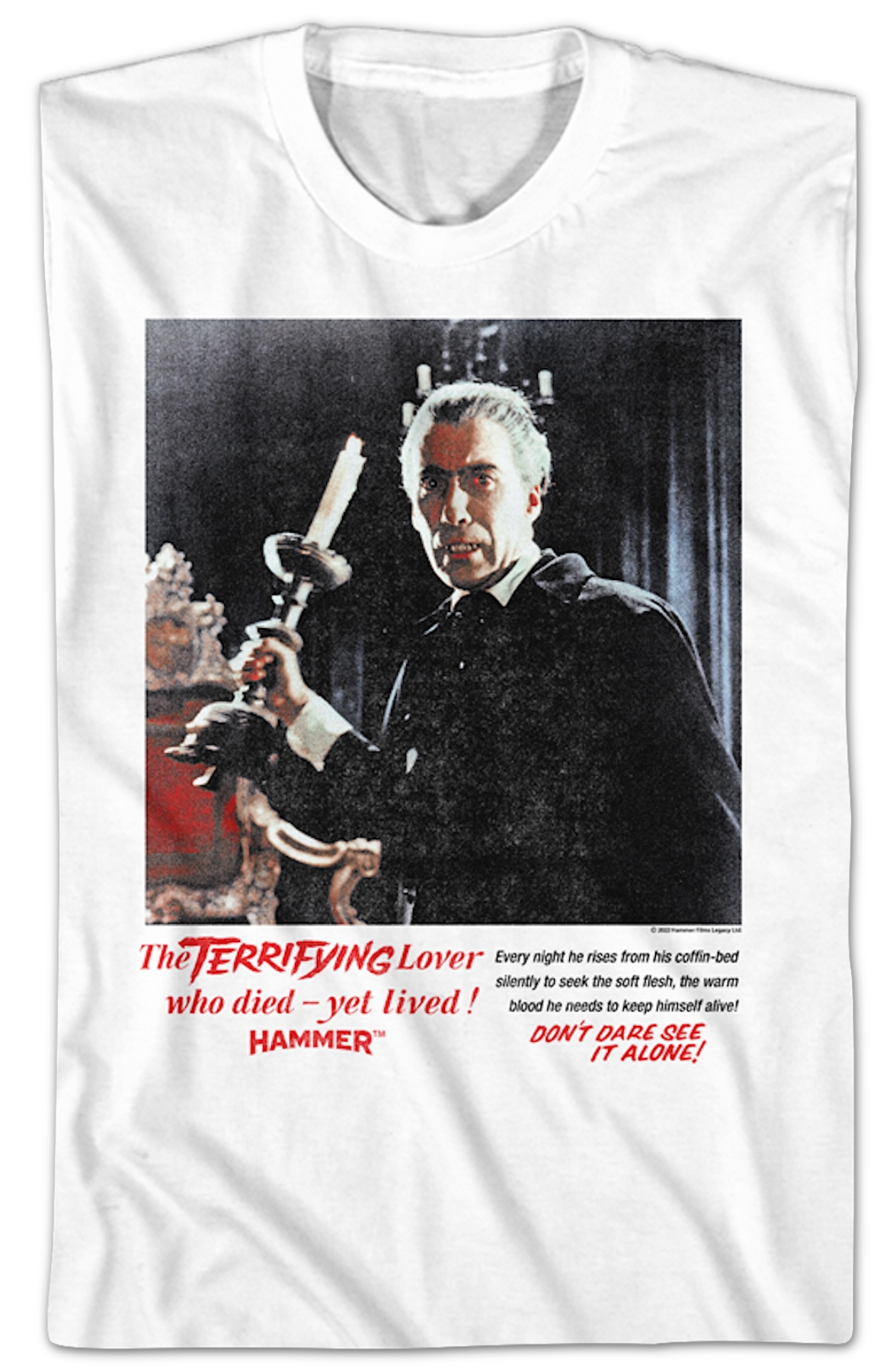 Terrifying Horror Of Dracula Hammer Films T-Shirt