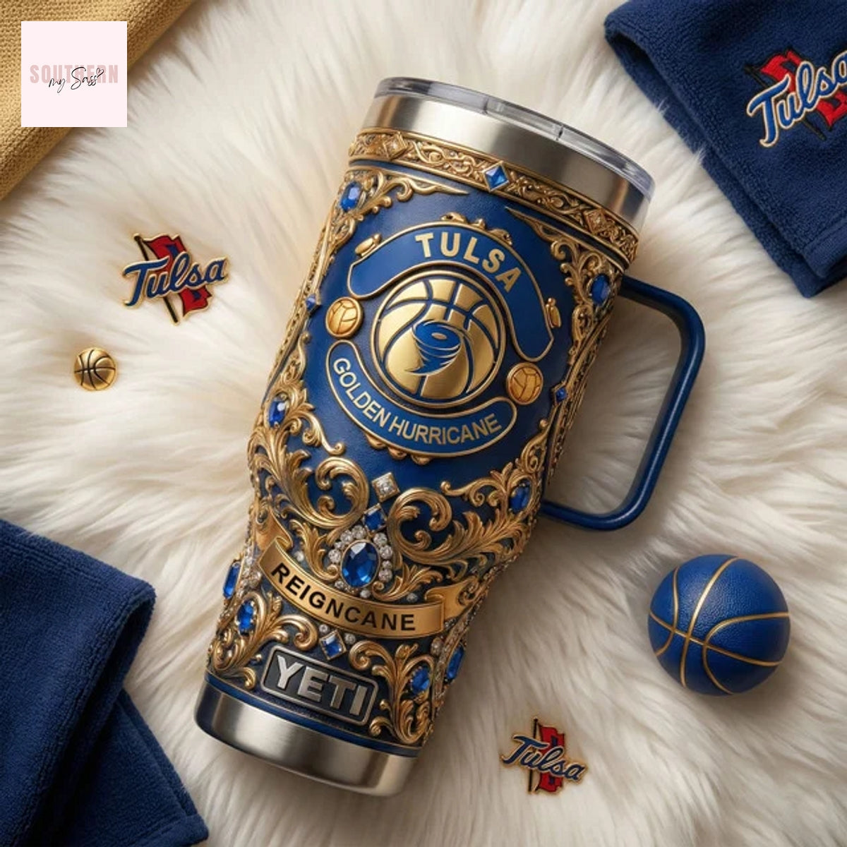 Tulsa Golden Hurricane Basketball Reigncane Tumler